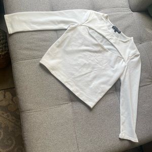 DAVID LERNER Off white cut out style crop/to waist top. NWOT